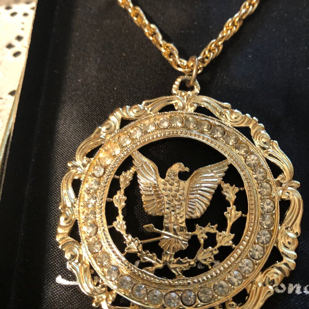 VINTAGE ROYAL GEMS EAGLE PENDANT NECKLACE